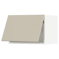 METOD wall cabinet horizontal, white/Havstorp beige, 60x40 cm