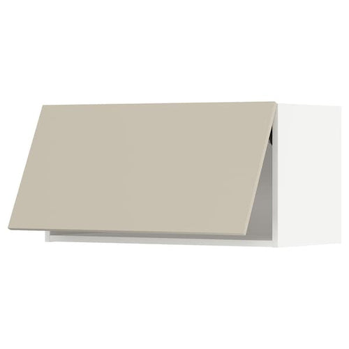 METOD - Wall cabinet horizontal, white/Havstorp beige, 80x40 cm