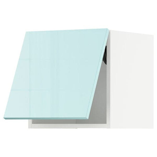 METOD - Wall cabinet horizontal, white Järsta/high-gloss light turquoise, 40x40 cm