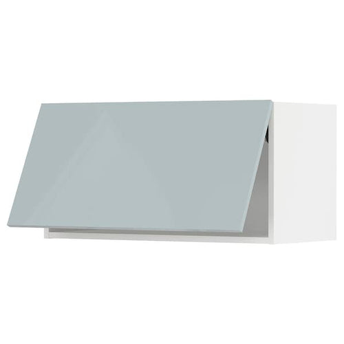 METOD - Wall cabinet horizontal, white/Kallarp light grey-blue, 80x40 cm