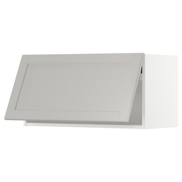 Ikea METOD - Wall cabinet horizontal, white/Lerhyttan light grey, 80x40 cm