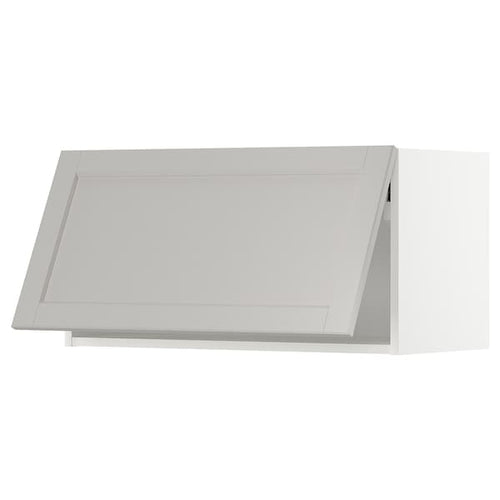 METOD - Wall cabinet horizontal, white/Lerhyttan light grey, 80x40 cm