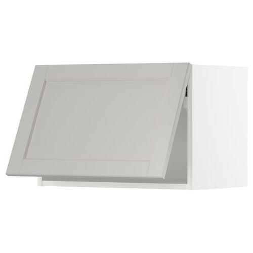 METOD - Wall cabinet horizontal, white/Lerhyttan light grey, 60x40 cm