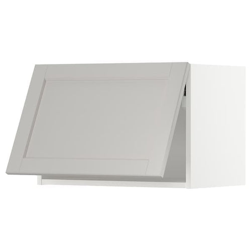 METOD - METOD Wall cabinet horizontal, white/Lerhyttan light grey, 60x40 cm