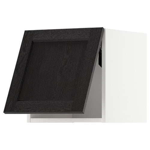 METOD - Wall cabinet horizontal, white/Lerhyttan black stained , 40x40 cm