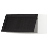 METOD wall cabinet horizontal, white/Lerhyttan black stained, 80x40 cm