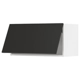 METOD wall cabinet horizontal, white/Nickebo matt anthracite, 80x40 cm
