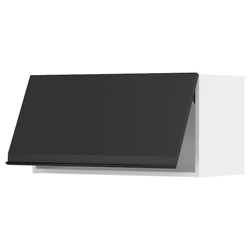 METOD - Wall cabinet horizontal, white/Upplöv matt anthracite , 80x40 cm