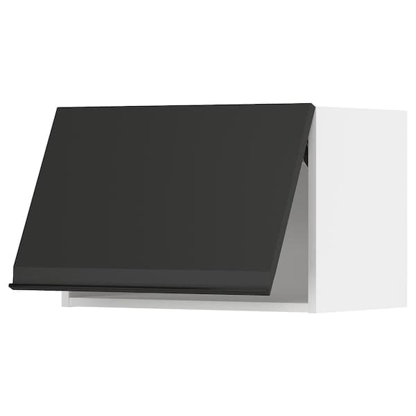 METOD - Wall cabinet horizontal, white/Upplöv matt anthracite
