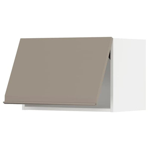 METOD - Wall cabinet horizontal, white/Upplöv matt dark beige
