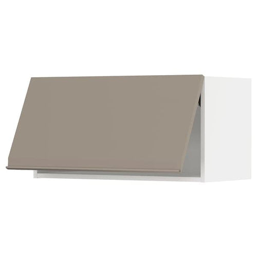 METOD - Wall cabinet horizontal, white/Upplöv matt dark beige, 80x40 cm