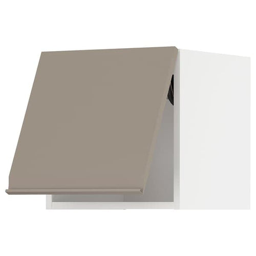 METOD - Wall cabinet horizontal, white/Upplöv matt dark beige , 40x40 cm