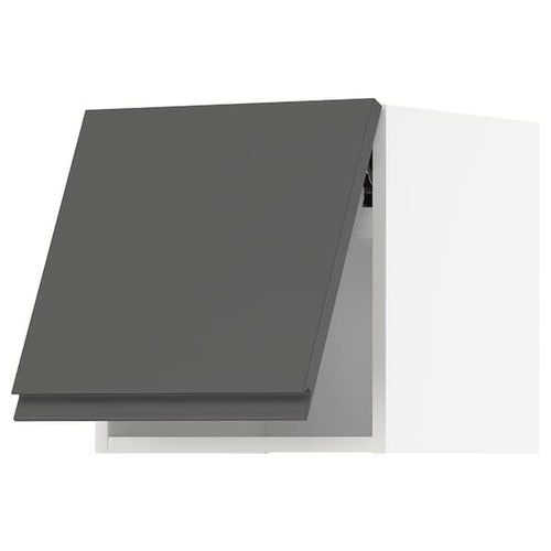 METOD - Wall cabinet horizontal, white/Voxtorp dark grey , 40x40 cm