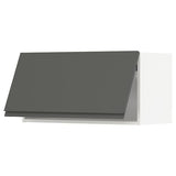 METOD wall cabinet horizontal, white/Voxtorp dark grey, 80x40 cm