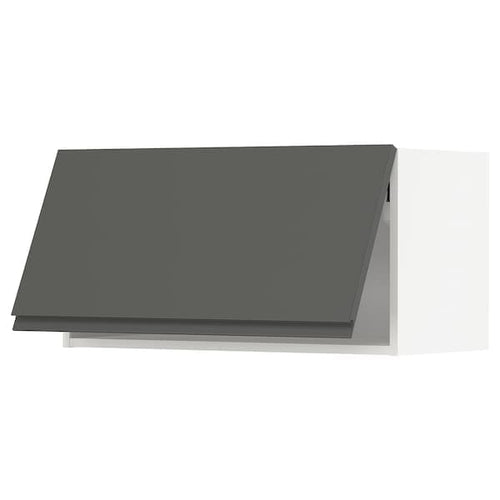 METOD - Wall cabinet horizontal, white/Voxtorp dark grey, 80x40 cm