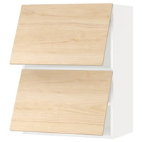 METOD - Wall cabinet horizontal w 2 doors, white/Askersund light ash effect, 60x80 cm - best price from Maltashopper.com 99391943