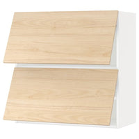 METOD - Wall cabinet horizontal w 2 doors, white/Askersund light ash effect, 80x80 cm - best price from Maltashopper.com 39391998