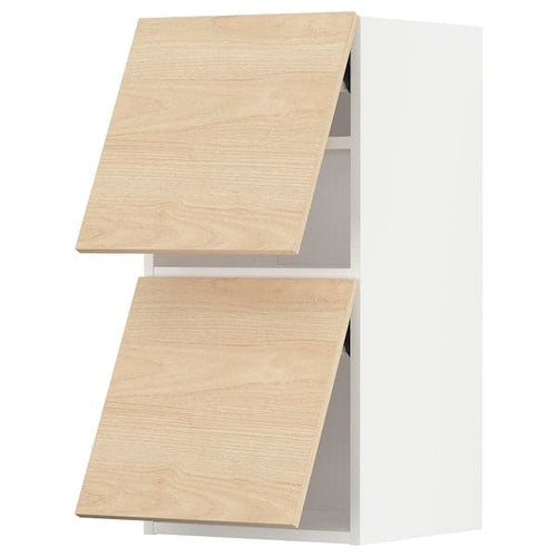 METOD - Wall cabinet horizontal w 2 doors, white/Askersund light ash effect, 40x80 cm