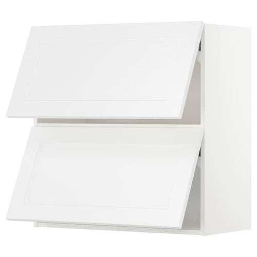 METOD - Wall cabinet horizontal w 2 doors, white/Axstad matt white, 80x80 cm