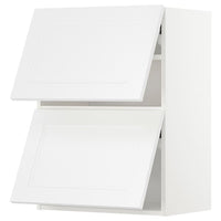METOD wall cabinet horizontal w 2 doors, white/Axstad matt white, 60x80 cm