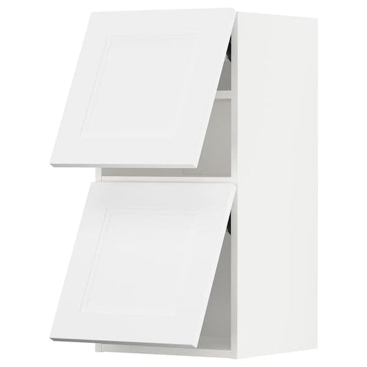 Ikea METOD - Wall cabinet horizontal w 2 doors, white/Axstad matt white , 40x80 cm