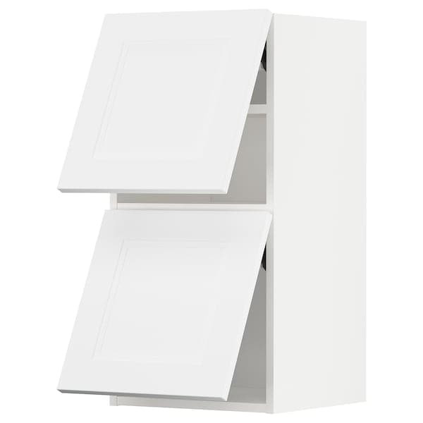 METOD - Wall cabinet horizontal w 2 doors, white/Axstad matt white , 40x80 cm