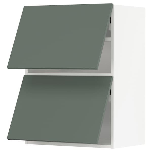 METOD - Wall cabinet horizontal w 2 doors, white/Bodarp grey-green, 60x80 cm - best price from Maltashopper.com 59391940