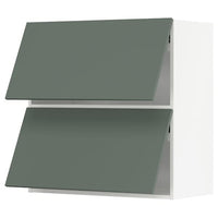 METOD - Wall cabinet horizontal w 2 doors, white/Bodarp grey-green, 80x80 cm - best price from Maltashopper.com 29391994