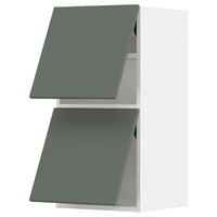 METOD - Wall cabinet horizontal w 2 doors, white/Bodarp grey-green , 40x80 cm - best price from Maltashopper.com 29393016