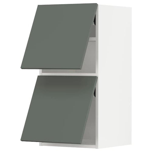 METOD - Wall cabinet horizontal w 2 doors, white/Bodarp grey-green , 40x80 cm
