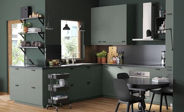 METOD - Wall cabinet horizontal w 2 doors, white/Bodarp grey-green , 40x80 cm - best price from Maltashopper.com 29393016