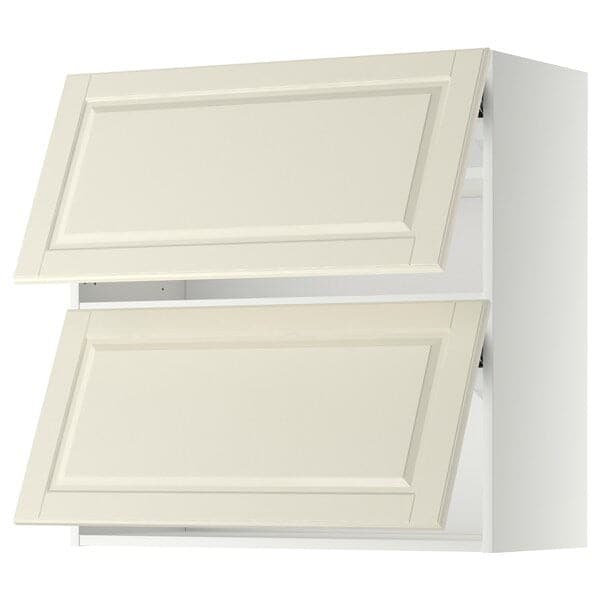 Ikea METOD - Wall cabinet horizontal w 2 doors, white/Bodbyn off-white , 80x80 cm