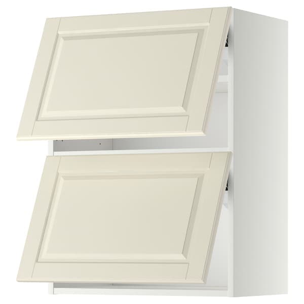 METOD - Wall cabinet horizontal w 2 doors, white/Bodbyn off-white, 60x80 cm - best price from Maltashopper.com 69391930