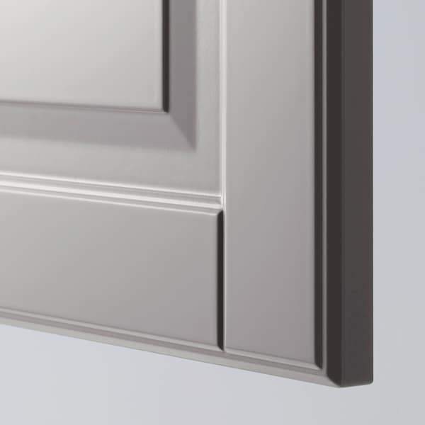 Ikea METOD - Wall cabinet horizontal w 2 doors, white/Bodbyn grey , 80x80 cm