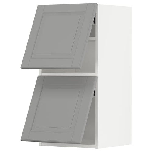 METOD - Wall cabinet horizontal w 2 doors, white/Bodbyn grey, 40x80 cm