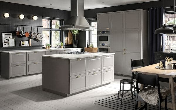 Ikea METOD - Wall cabinet horizontal w 2 doors, white/Bodbyn grey , 80x80 cm