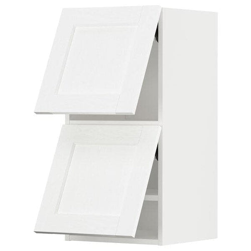 METOD - Wall cabinet horizontal w 2 doors, white Enköping/white wood effect, 40x80 cm