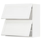 METOD wall cabinet horizontal w 2 doors, white Enköping/white wood effect, 80x80 cm