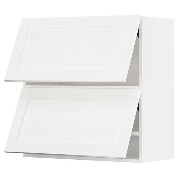 METOD - Wall cabinet horizontal w 2 doors, white Enköping/white wood effect, 80x80 cm - best price from Maltashopper.com 49473494