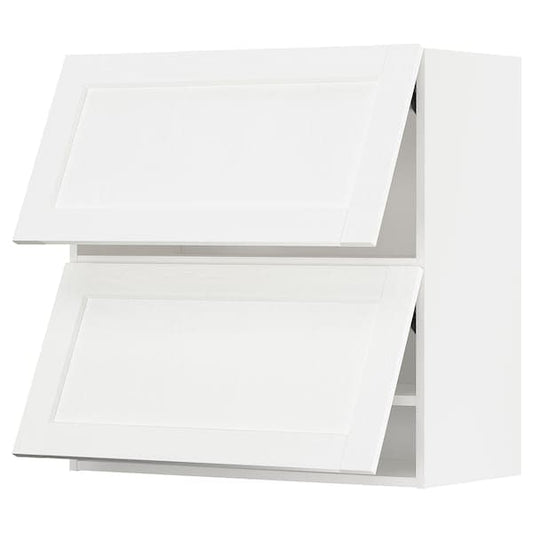Ikea METOD - Wall cabinet horizontal w 2 doors, white Enköping/white wood effect, 80x80 cm