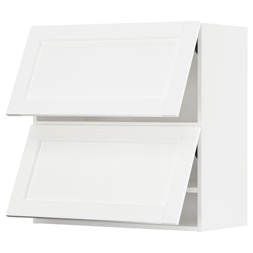 METOD - Wall cabinet horizontal w 2 doors, white Enköping/white wood effect, 80x80 cm