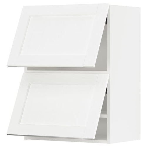 METOD - Wall cabinet horizontal w 2 doors, white Enköping/white wood effect, 60x80 cm