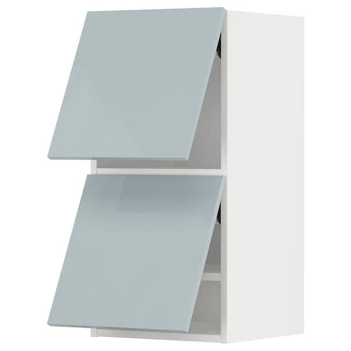 METOD - Wall cabinet horizontal w 2 doors, white/Kallarp light grey-blue , 40x80 cm