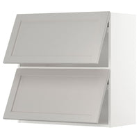 METOD - Wall cabinet horizontal w 2 doors, white/Lerhyttan light grey , 80x80 cm - best price from Maltashopper.com 29392031