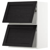 METOD wall cabinet horizontal w 2 doors, white/Lerhyttan black stained, 60x80 cm