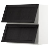 METOD wall cabinet horizontal w 2 doors, white/Lerhyttan black stained, 80x80 cm