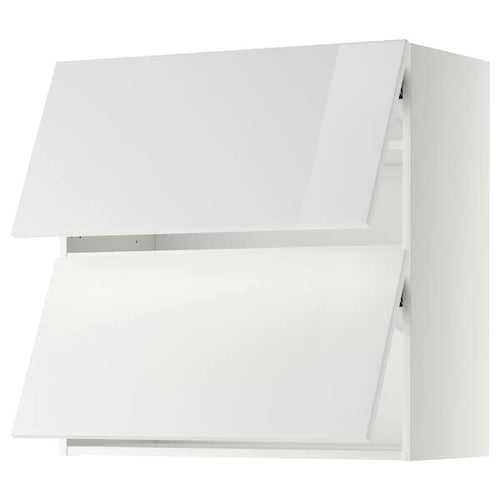 METOD - Wall cabinet horizontal w 2 doors, white/Ringhult white, 80x80 cm