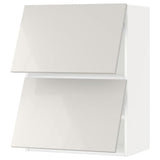 METOD wall cabinet horizontal w 2 doors, white/Ringhult light grey, 60x80 cm