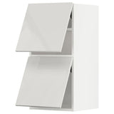 METOD wall cabinet horizontal w 2 doors, white/Ringhult light grey, 40x80 cm