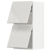 METOD wall cabinet horizontal w 2 doors, white/Ringhult light grey, 40x80 cm